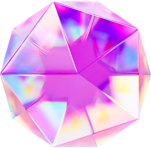 3D Holographic Glass Isohedron 